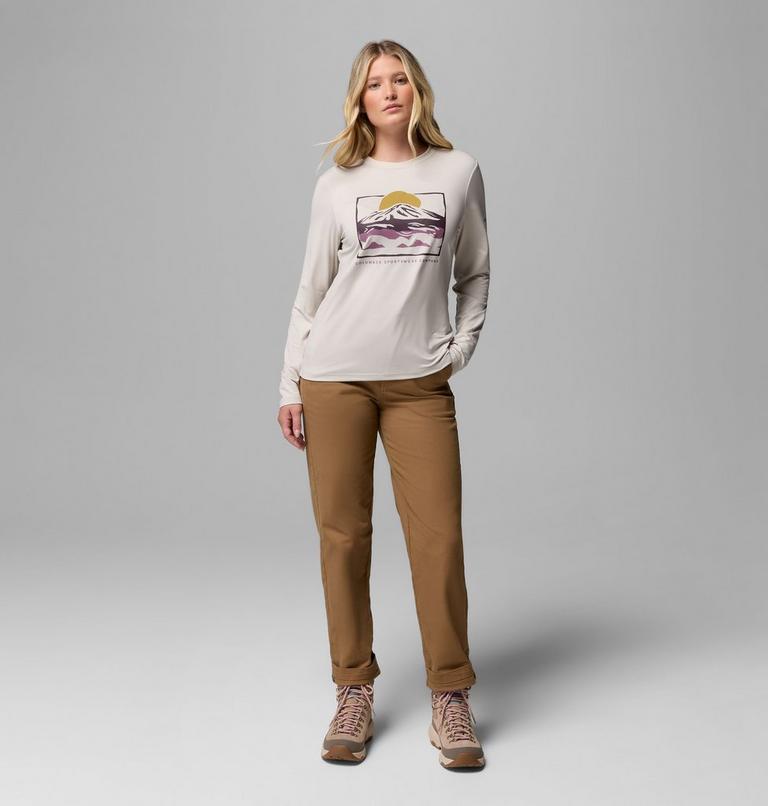 T-shirt Technique avec Graphisme Manches Longues Parsons Point Femme, Color: Dark Stone Heather, All Terrain, image 2