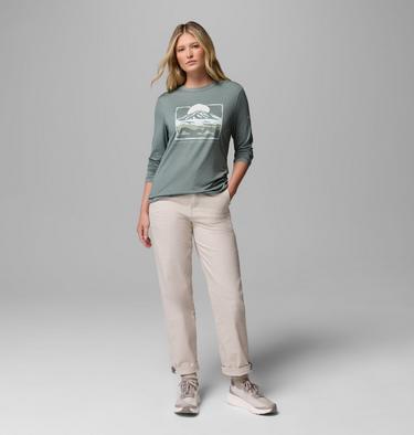 Women's Parsons Point Long Sleeve Technical Graphic T-Shirt, Color: Sedona Sage Heather, All Terrain, image 14