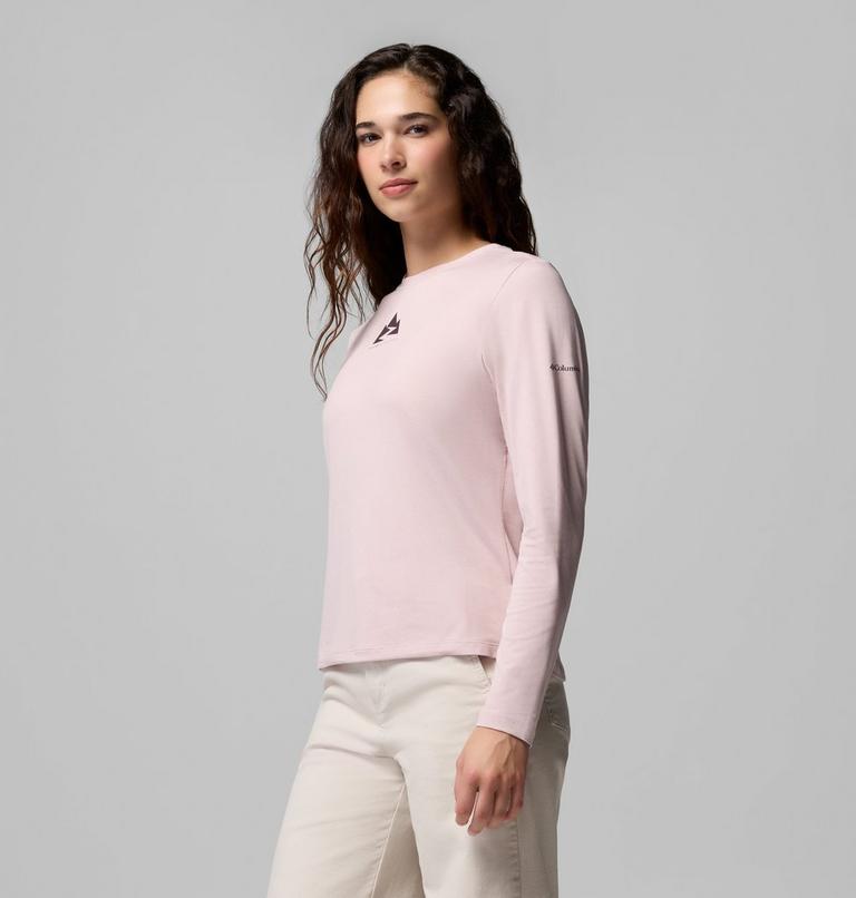 Camiseta t&eacute;cnica de manga larga con estampado Parsons Point para mujer, Color: Mineral Pink Heather, Zigzag Climb, image 4