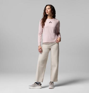 Camiseta t&eacute;cnica de manga larga con estampado Parsons Point para mujer, Color: Mineral Pink Heather, Zigzag Climb, image 2