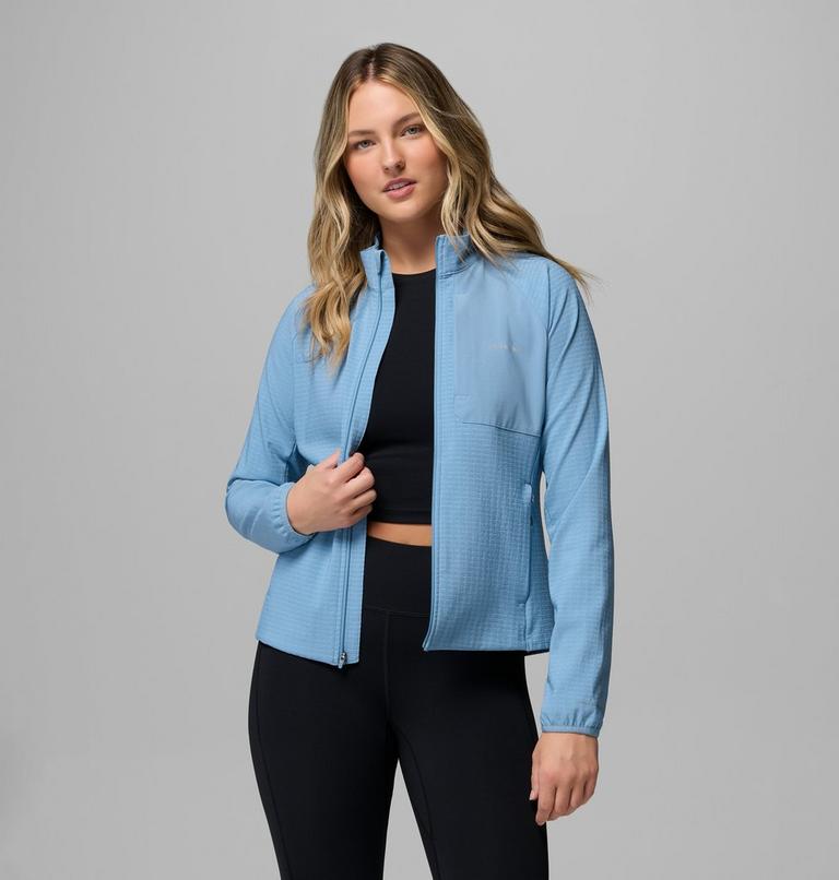 Women's Superior Summit Grid Fleece Jacket, Color: Rainy Day, image 5