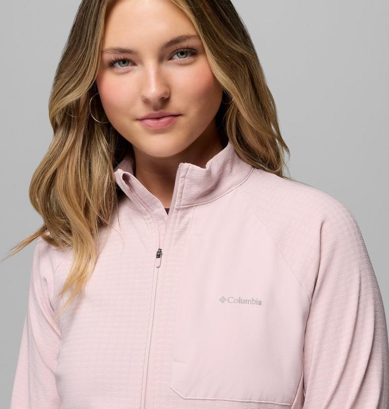 Women's Superior Summit Grid Fleece Jacket, Color: Mineral Pink, image 6