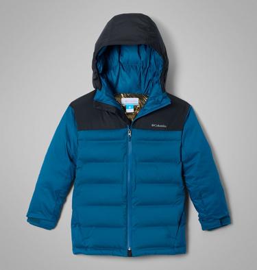 Youth Winter Powder Insulated Ski Jacket, Color: Phoenix Blue, Black, image 4