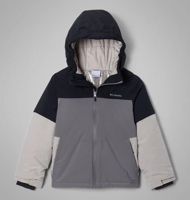 Youth Liftline Insulated Ski Jacket, Color: City Grey, Black, Flint Grey, image 7