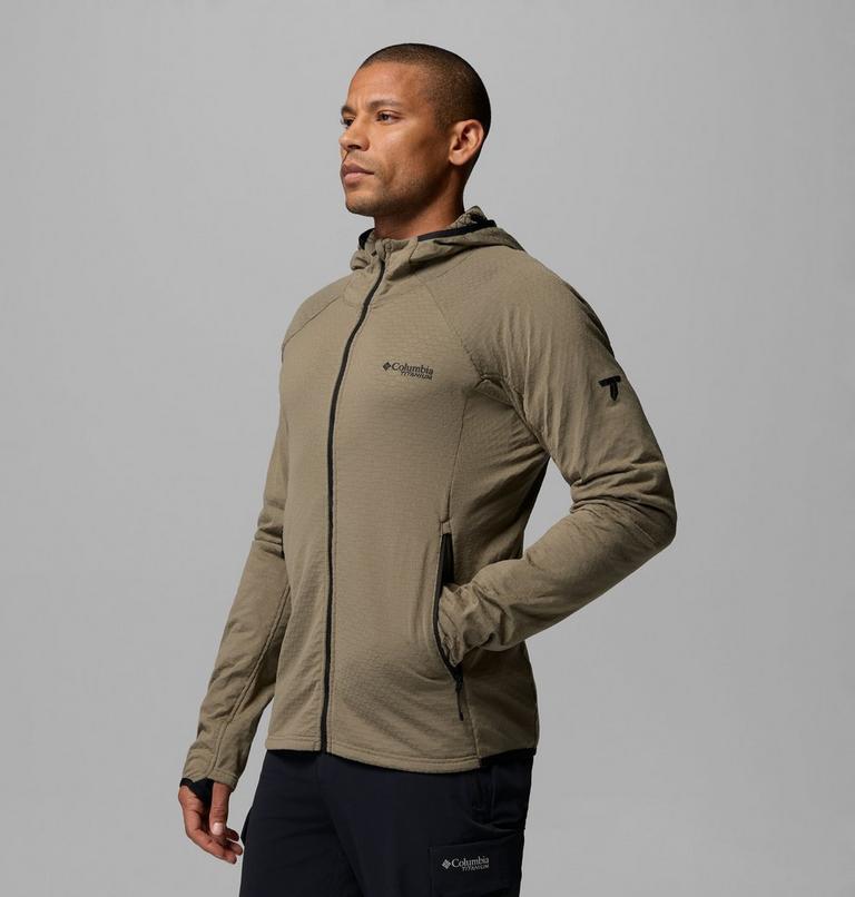 Men's Arctic Crest II Hooded Technical Fleece Jacket, Color: Stone Green, image 4