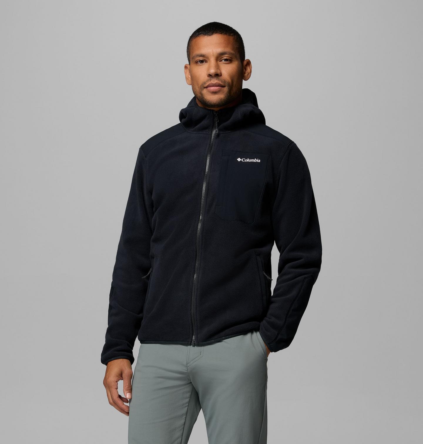 Мужские куртки Columbia Pacific Arch 200 Hooded Full Zip Fleece, цвет: Чёрный — фото 1