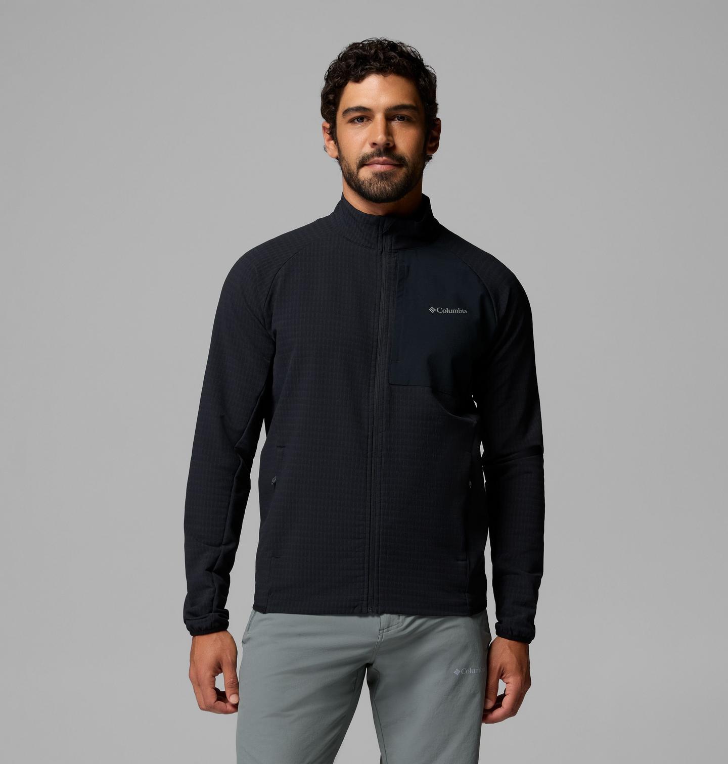 Мужские куртки Columbia Superior Summit Grid Full Zip Fleece, цвет: Чёрный — фото 1
