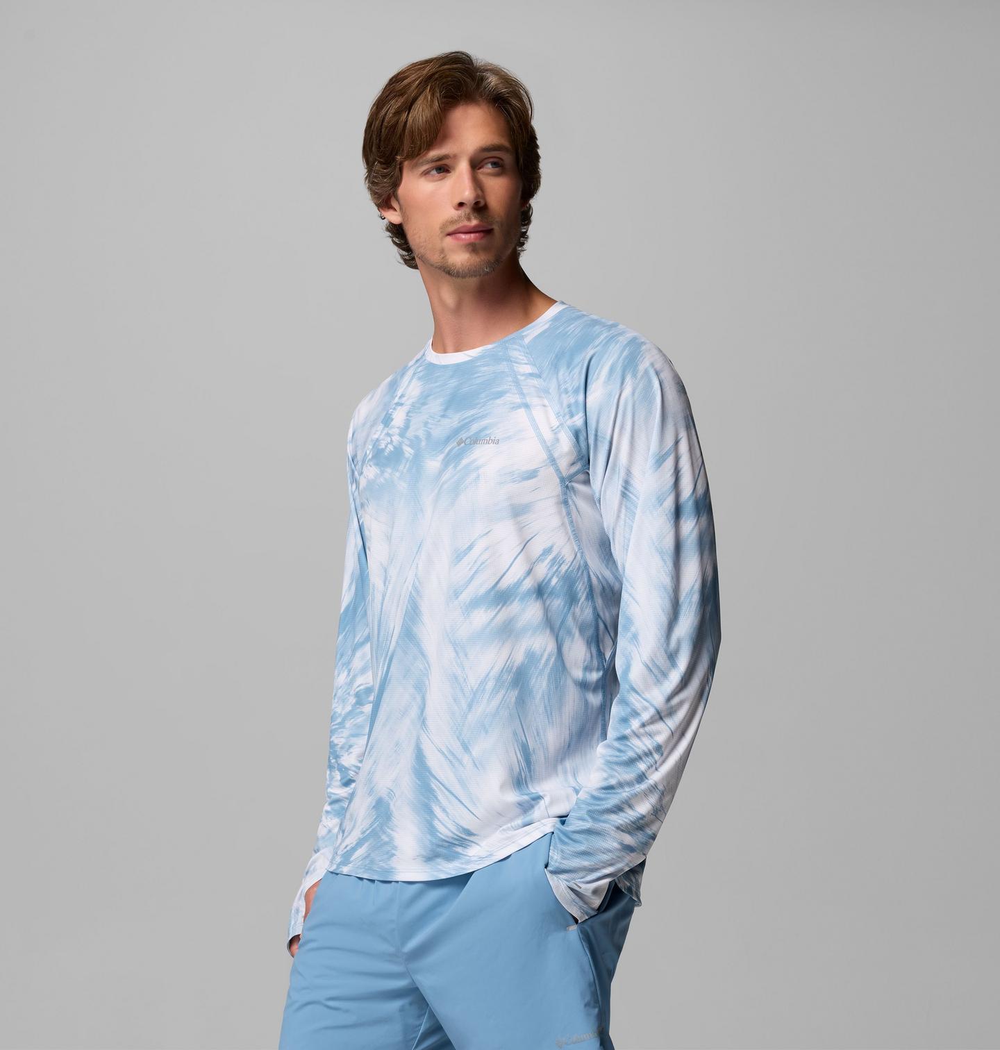 Мужская рубашка Columbia Stealth Springs Printed Long Sleeve, цвет: Rainy Day, Treerun — фото 3