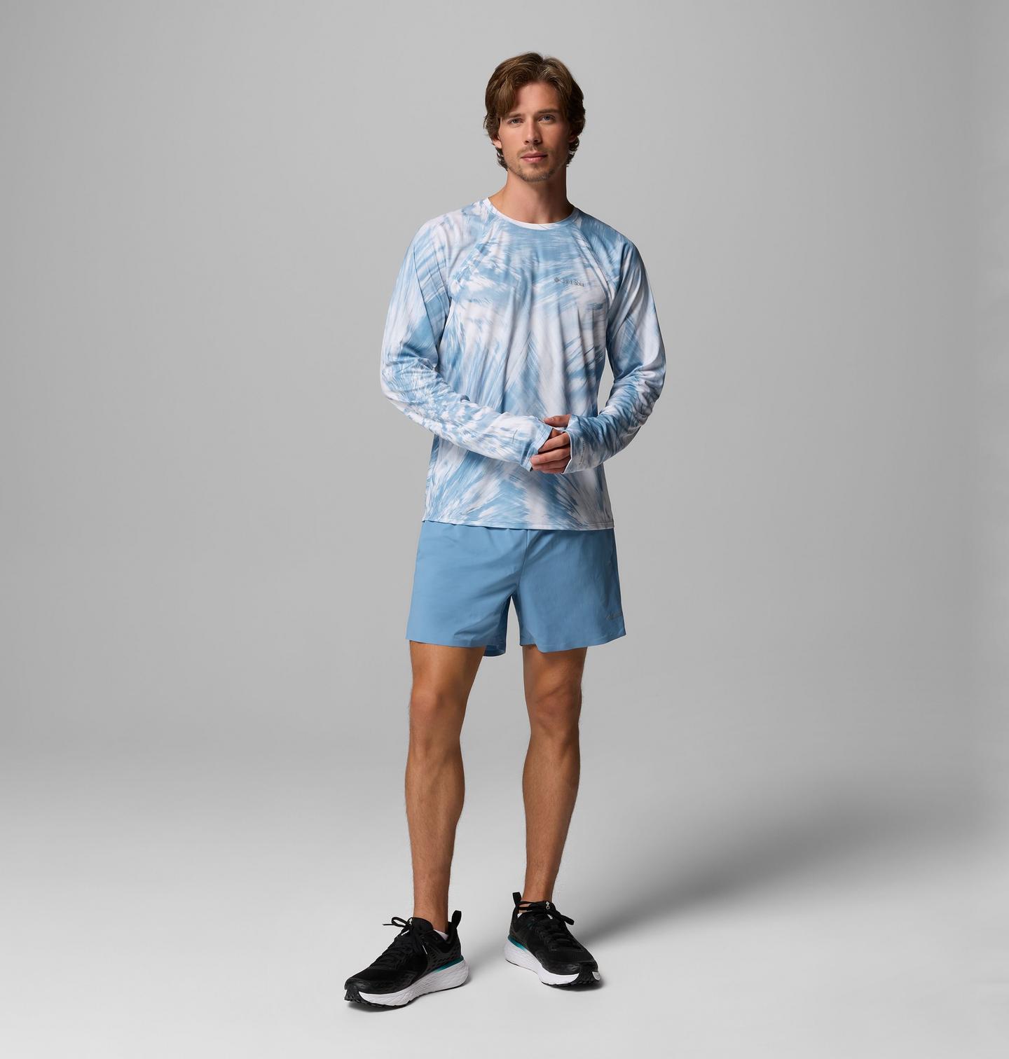 Мужская рубашка Columbia Stealth Springs Printed Long Sleeve, цвет: Rainy Day, Treerun — фото 2