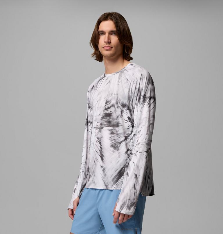 Men's Stealth Springs Printed Technical Long Sleeve T-Shirt, Color: Shark, Treerun, image 4