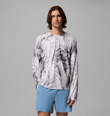 Men's Stealth Springs Printed Technical Long Sleeve T-Shirt, Color: Shark, Treerun, image 3