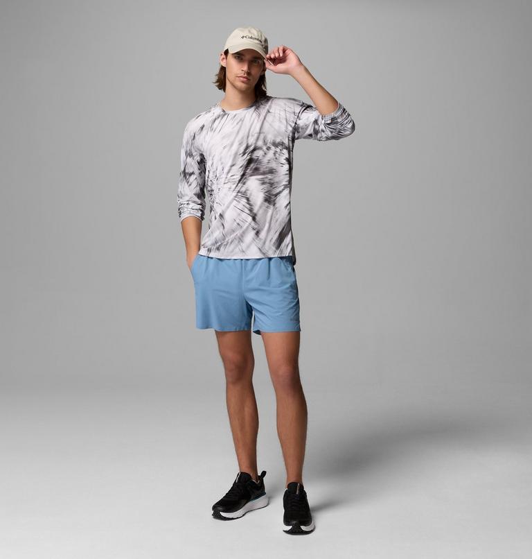 Men's Stealth Springs Printed Technical Long Sleeve T-Shirt, Color: Shark, Treerun, image 2