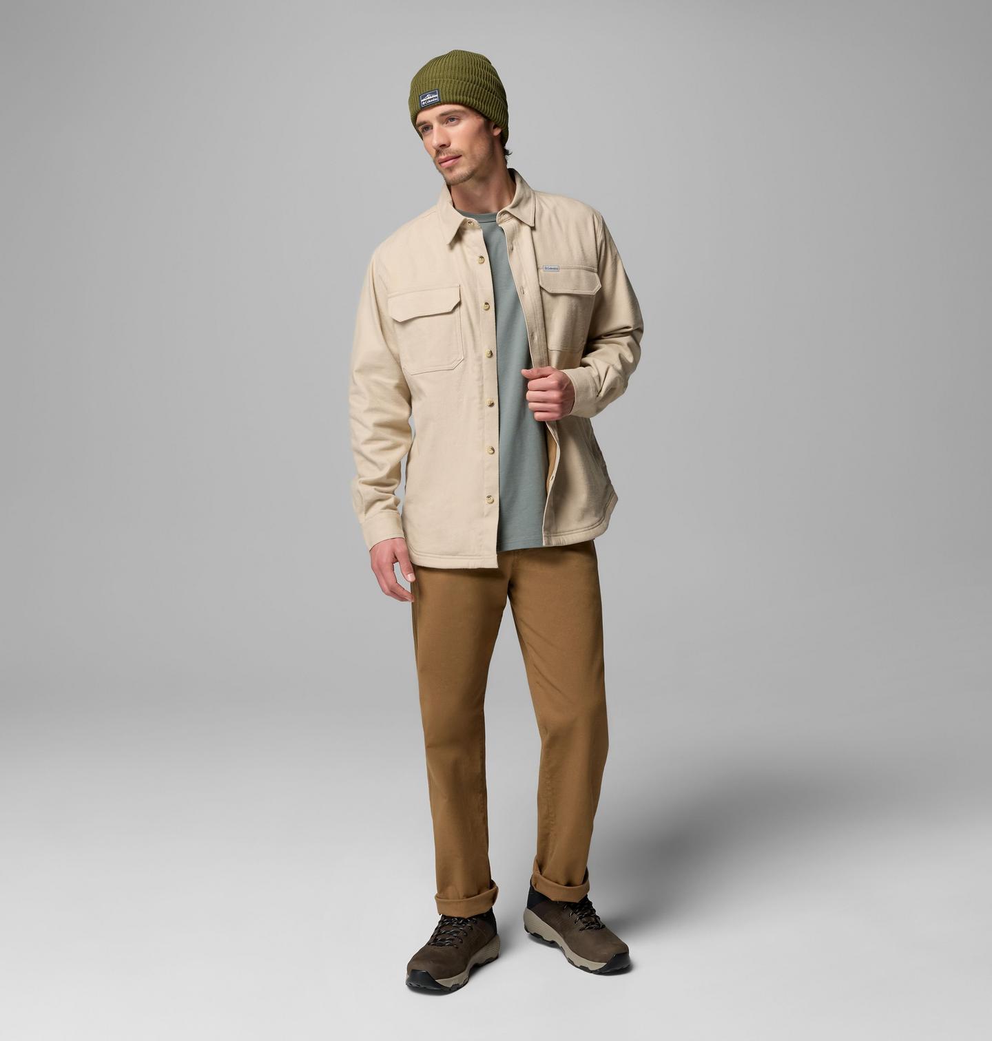 Мужская куртка Columbia Pitchstone Shirt Jacket, цвет: Серо-бежевый — фото 2