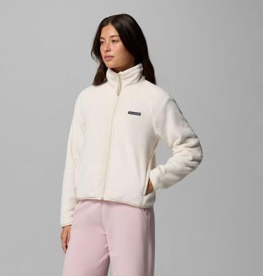 Women's Canyon Camp Sherpa Fleece Jacket, Color: Chalk, Plush, image 20