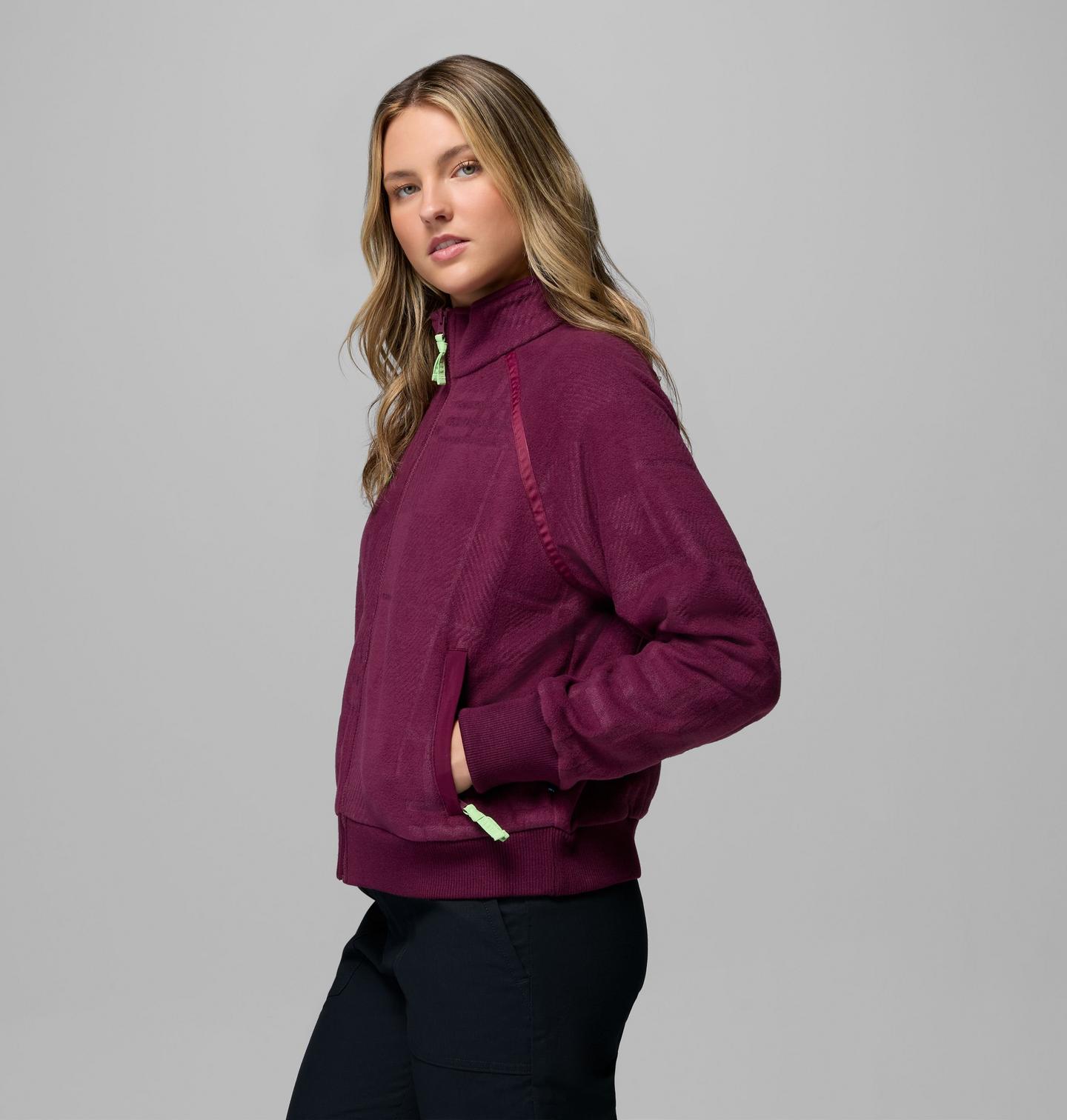 Женская куртка Columbia Bugaboo 1986 Fleece, цвет: Marionberry, Plaidpatch Deboss — фото 3