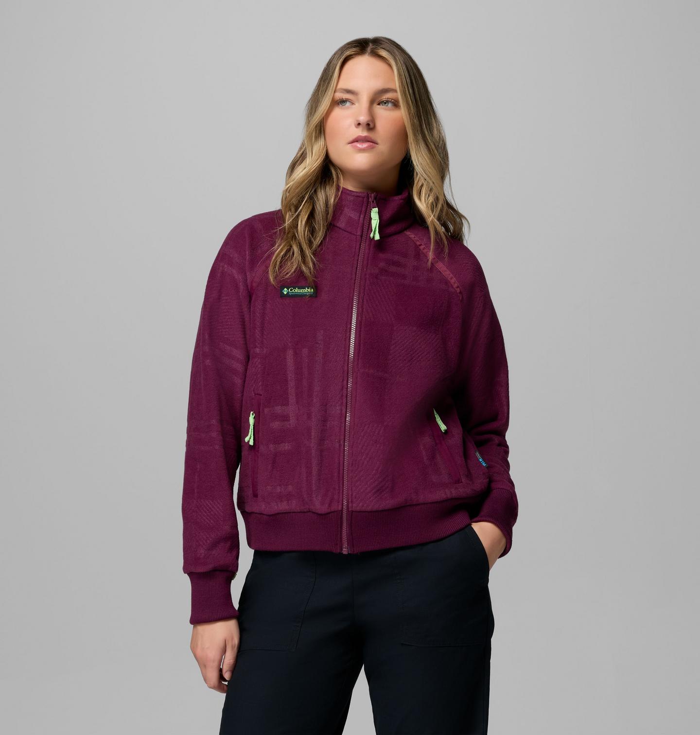 Женская куртка Columbia Bugaboo 1986 Fleece, цвет: Marionberry, Plaidpatch Deboss — фото 1