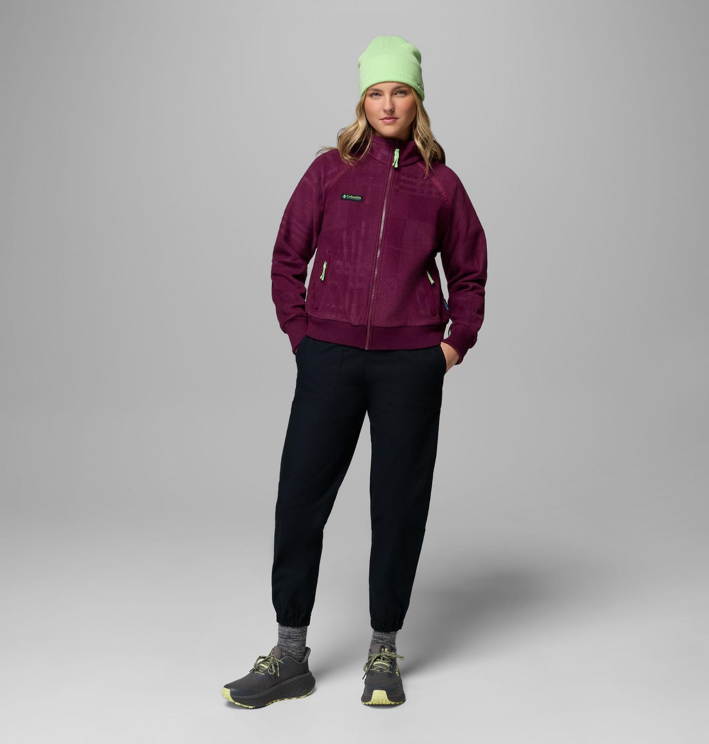 Женская куртка Columbia Bugaboo 1986 Fleece, цвет: Marionberry, Plaidpatch Deboss — фото 2
