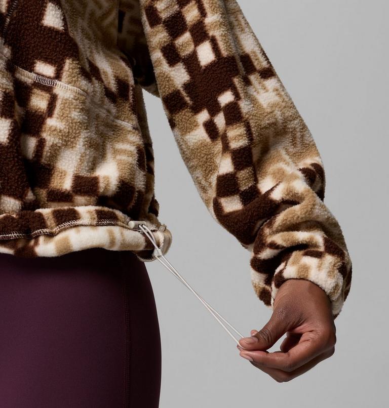 Polaire Sherpa Imprim&eacute;e Semi-zipp&eacute;e Timber Meadow MTR Femme, Color: Beach, Unwoven, image 6