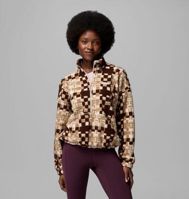 Polaire Sherpa Imprim&eacute;e Semi-zipp&eacute;e Timber Meadow MTR Femme, Color: Beach, Unwoven, image 5