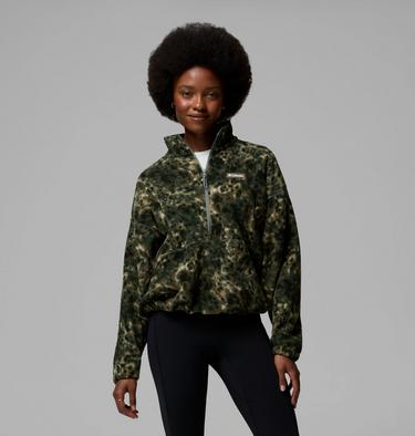 Polaire Sherpa Imprim&eacute;e Semi-zipp&eacute;e Timber Meadow MTR Femme, Color: Sedona Sage, Dyecamo, image 13