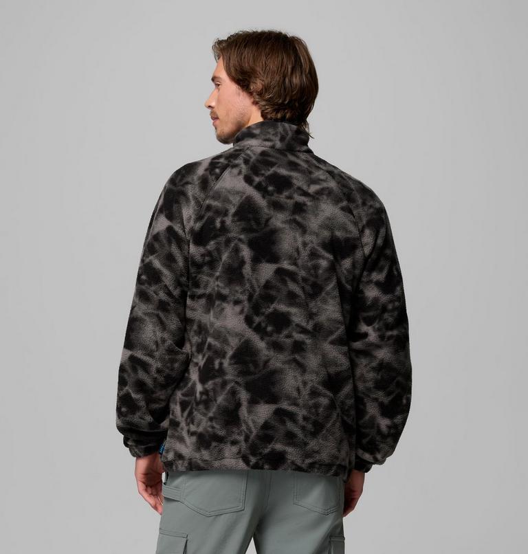 Men's Timber Crest MTR Printed Half Zip Sherpa Fleece, Color: Black, Icypeaks, image 3