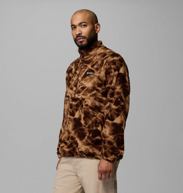 Men's Timber Crest MTR Printed Half Zip Sherpa Fleece, Color: Tobacco, Icypeaks, image 4