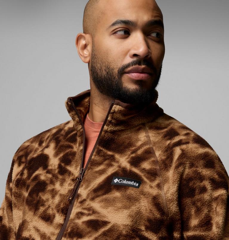 Men's Timber Crest MTR Printed Half Zip Sherpa Fleece, Color: Tobacco, Icypeaks, image 5