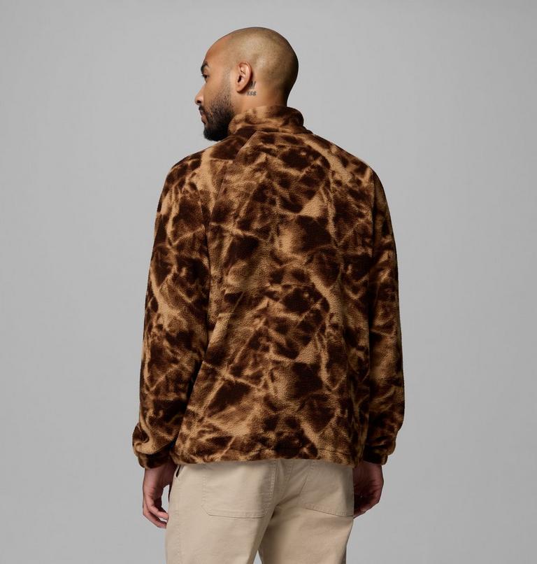 Men's Timber Crest MTR Printed Half Zip Sherpa Fleece, Color: Tobacco, Icypeaks, image 3