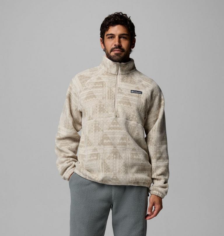 Polaire Sherpa Imprim&eacute;e Semi-Zipp&eacute;e Timber Crest MTR Homme, Color: Dark Stone, Geomix Tonal, image 1