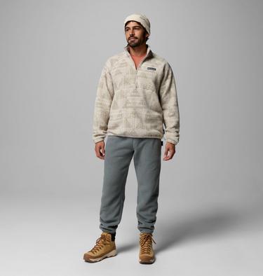 Polaire Sherpa Imprim&eacute;e Semi-Zipp&eacute;e Timber Crest MTR Homme, Color: Dark Stone, Geomix Tonal, image 14