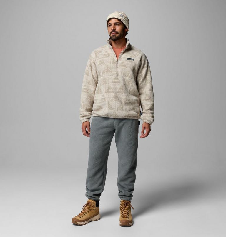 Polaire Sherpa Imprim&eacute;e Semi-Zipp&eacute;e Timber Crest MTR Homme, Color: Dark Stone, Geomix Tonal, image 2