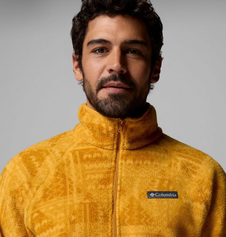Polaire Sherpa Imprim&eacute;e Semi-Zipp&eacute;e Timber Crest MTR Homme, Color: Squash, Geomix Tonal, image 5