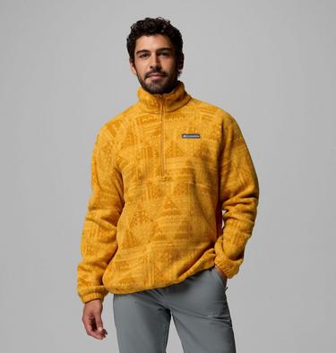 Polaire Sherpa Imprim&eacute;e Semi-Zipp&eacute;e Timber Crest MTR Homme, Color: Squash, Geomix Tonal, image 1