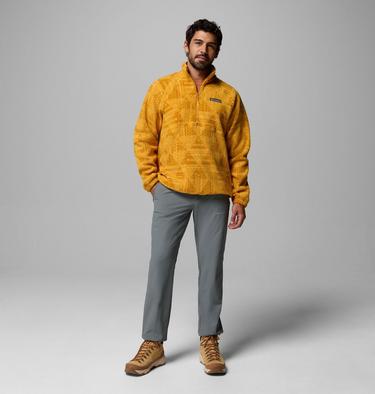 Polaire Sherpa Imprim&eacute;e Semi-Zipp&eacute;e Timber Crest MTR Homme, Color: Squash, Geomix Tonal, image 2