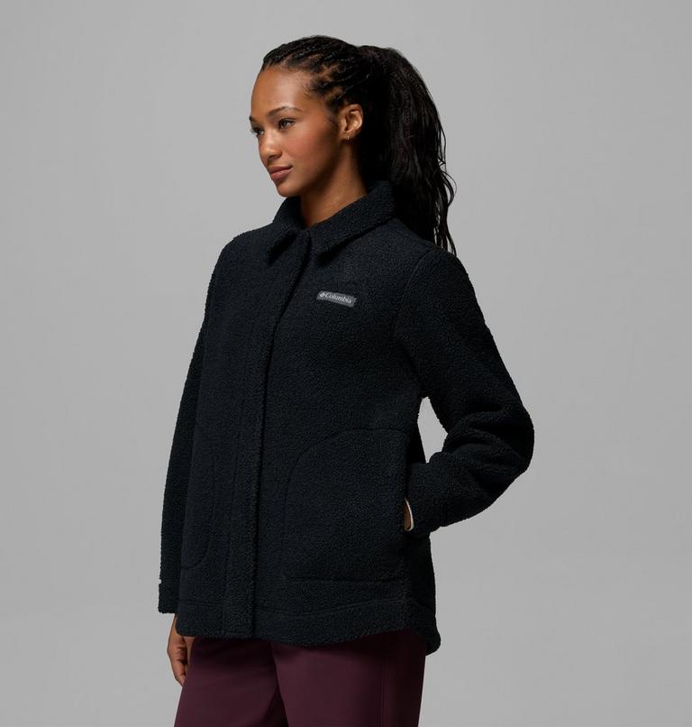 Women&rsquo;s Panorama Sherpa Fleece Shirt Jacket, Color: Black, image 4