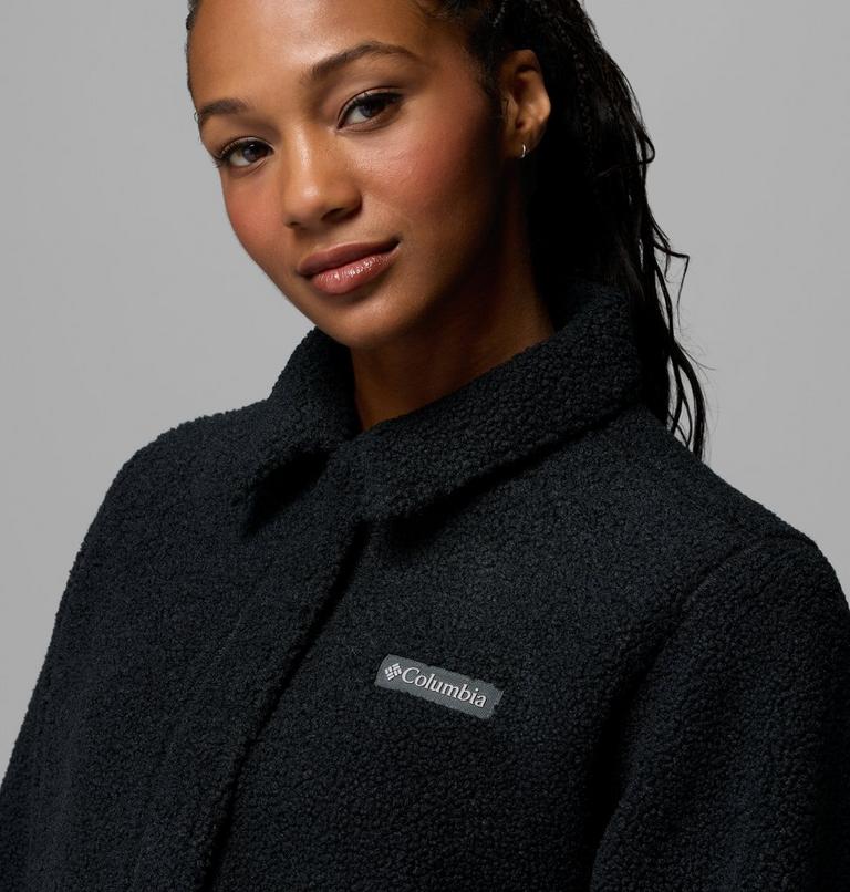 Women&rsquo;s Panorama Sherpa Fleece Shirt Jacket, Color: Black, image 6