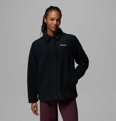Women&rsquo;s Panorama Sherpa Fleece Shirt Jacket, Color: Black, image 5