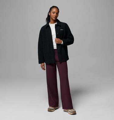 Women&rsquo;s Panorama Sherpa Fleece Shirt Jacket, Color: Black, image 6