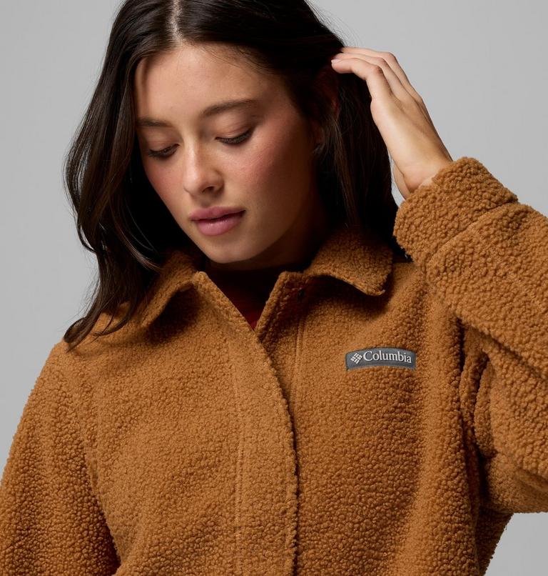 Women&rsquo;s Panorama Sherpa Fleece Shirt Jacket, Color: Camel Brown, image 6