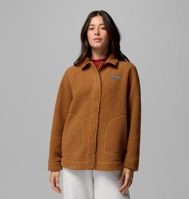 Women&rsquo;s Panorama Sherpa Fleece Shirt Jacket, Color: Camel Brown, image 9