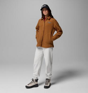Women&rsquo;s Panorama Sherpa Fleece Shirt Jacket, Color: Camel Brown, image 10