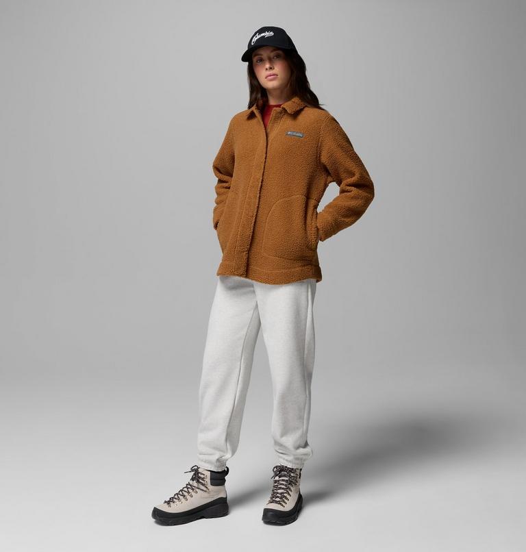 Women&rsquo;s Panorama Sherpa Fleece Shirt Jacket, Color: Camel Brown, image 2