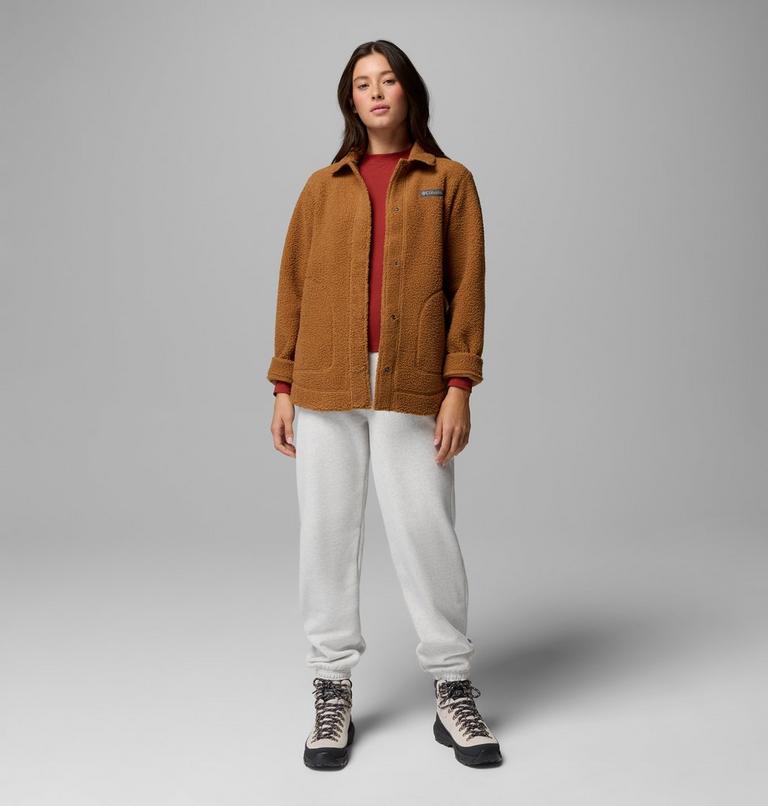 Women&rsquo;s Panorama Sherpa Fleece Shirt Jacket, Color: Camel Brown, image 8