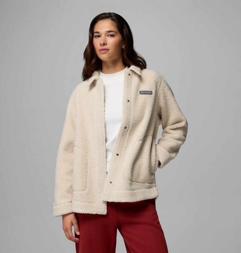 Women&rsquo;s Panorama Sherpa Fleece Shirt Jacket, Color: Dark Stone, image 5