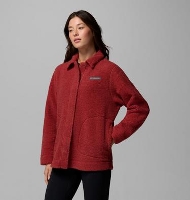 Women&rsquo;s Panorama Sherpa Fleece Shirt Jacket, Color: Red Oxide, image 16