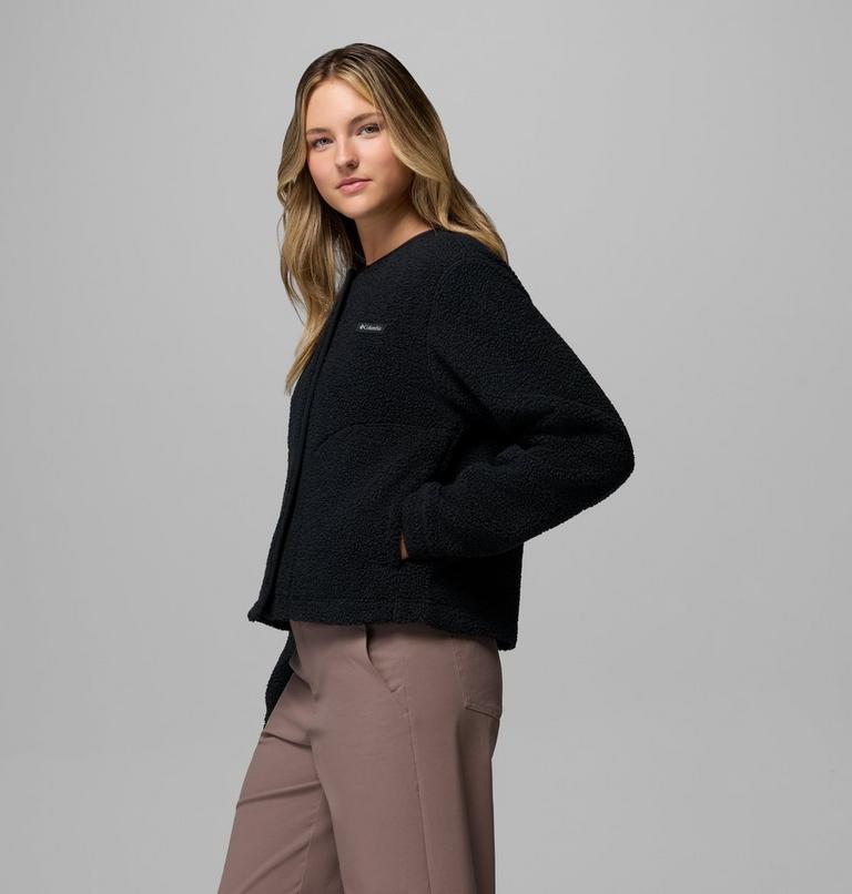 Women's Panorama Sherpa Snap Fleece Jacket, Color: Black, image 4