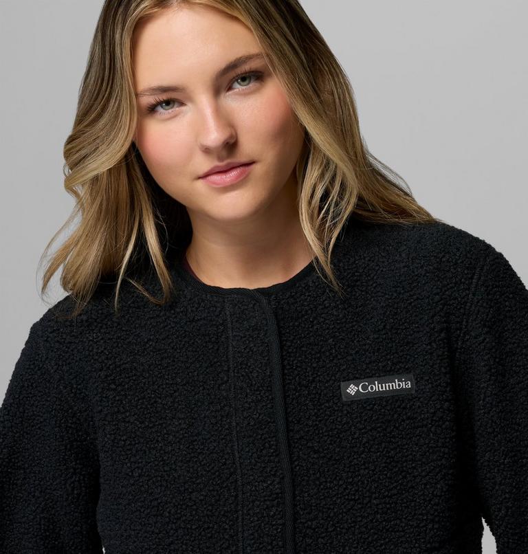 Women's Panorama Sherpa Snap Fleece Jacket, Color: Black, image 6
