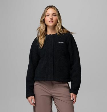 Women's Panorama Sherpa Snap Fleece Jacket, Color: Black, image 5