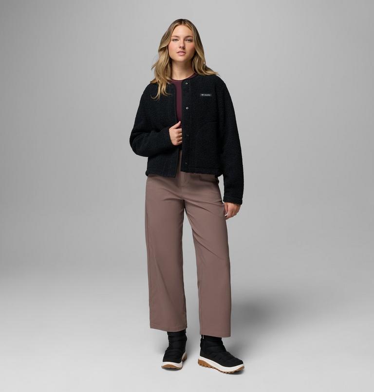 Women's Panorama Sherpa Snap Fleece Jacket, Color: Black, image 2