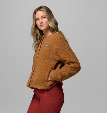 Women's Panorama Sherpa Snap Fleece Jacket, Color: Camel Brown, image 12